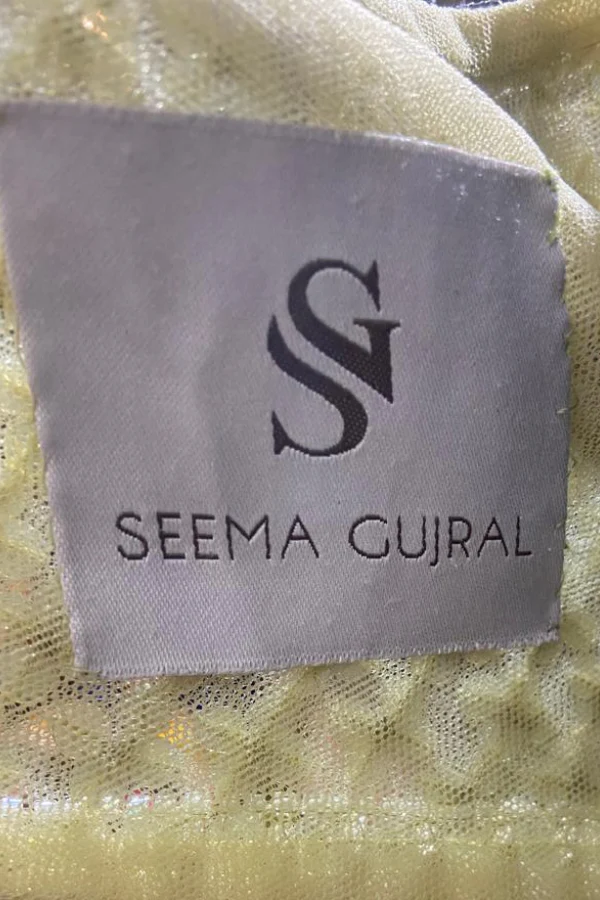 Lime Net Embroidered lehenga set - Image 7