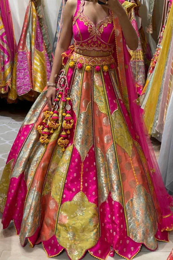 Liz Paul Mosaic Multicolor lehenga - Image 4