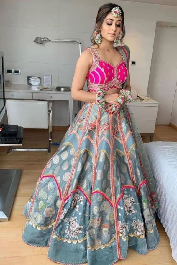Liz paul powder blue mosaic lehenga - Image 2