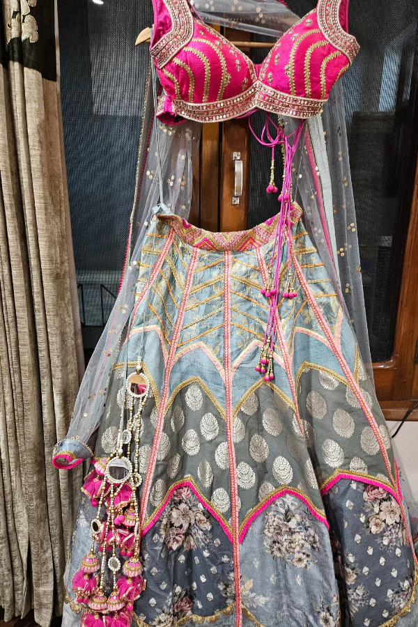 Liz paul powder blue mosaic lehenga - Image 5