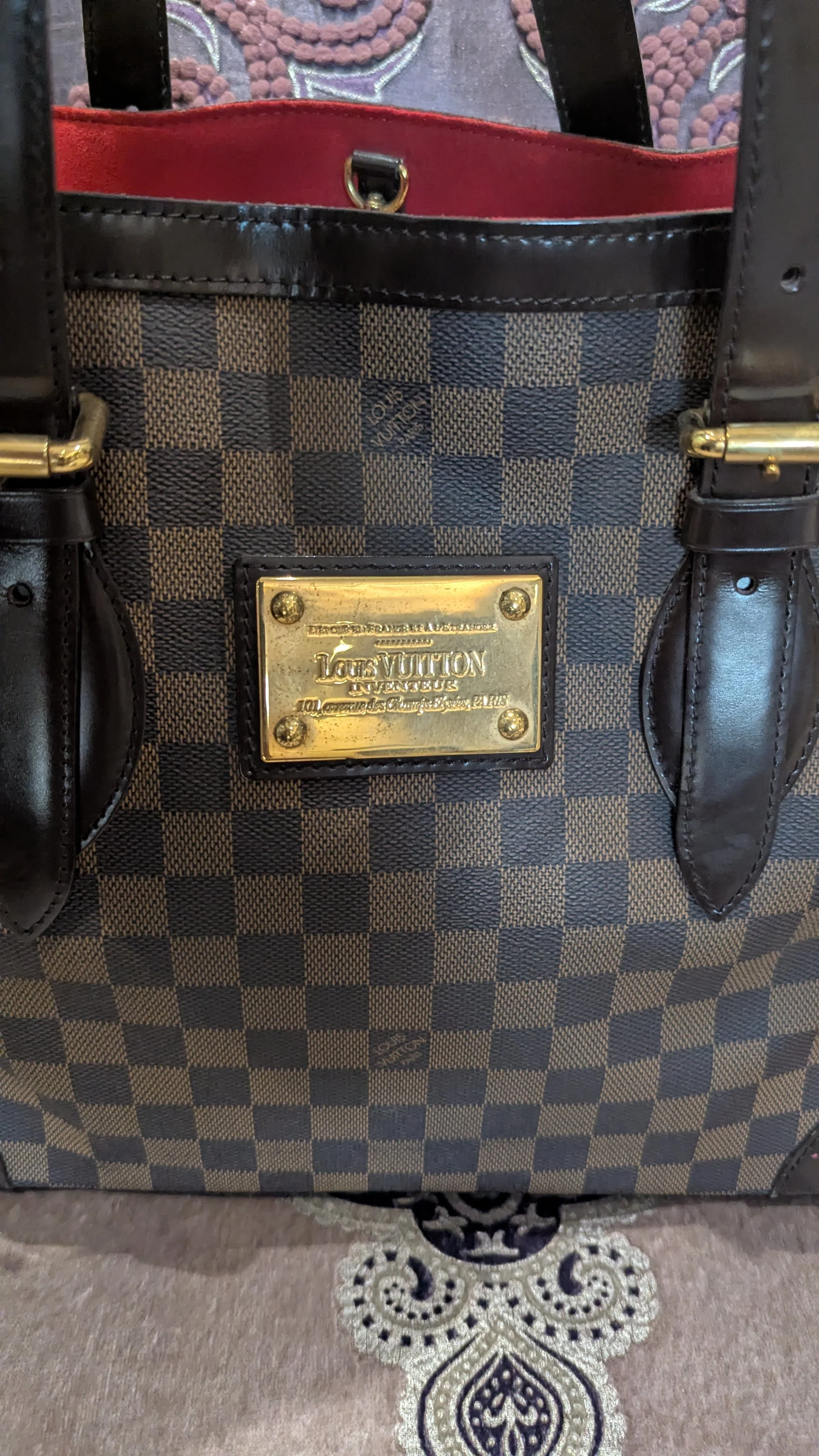Louis Vuitton Damier Ebene Canvas Hampstead Bag - Image 4