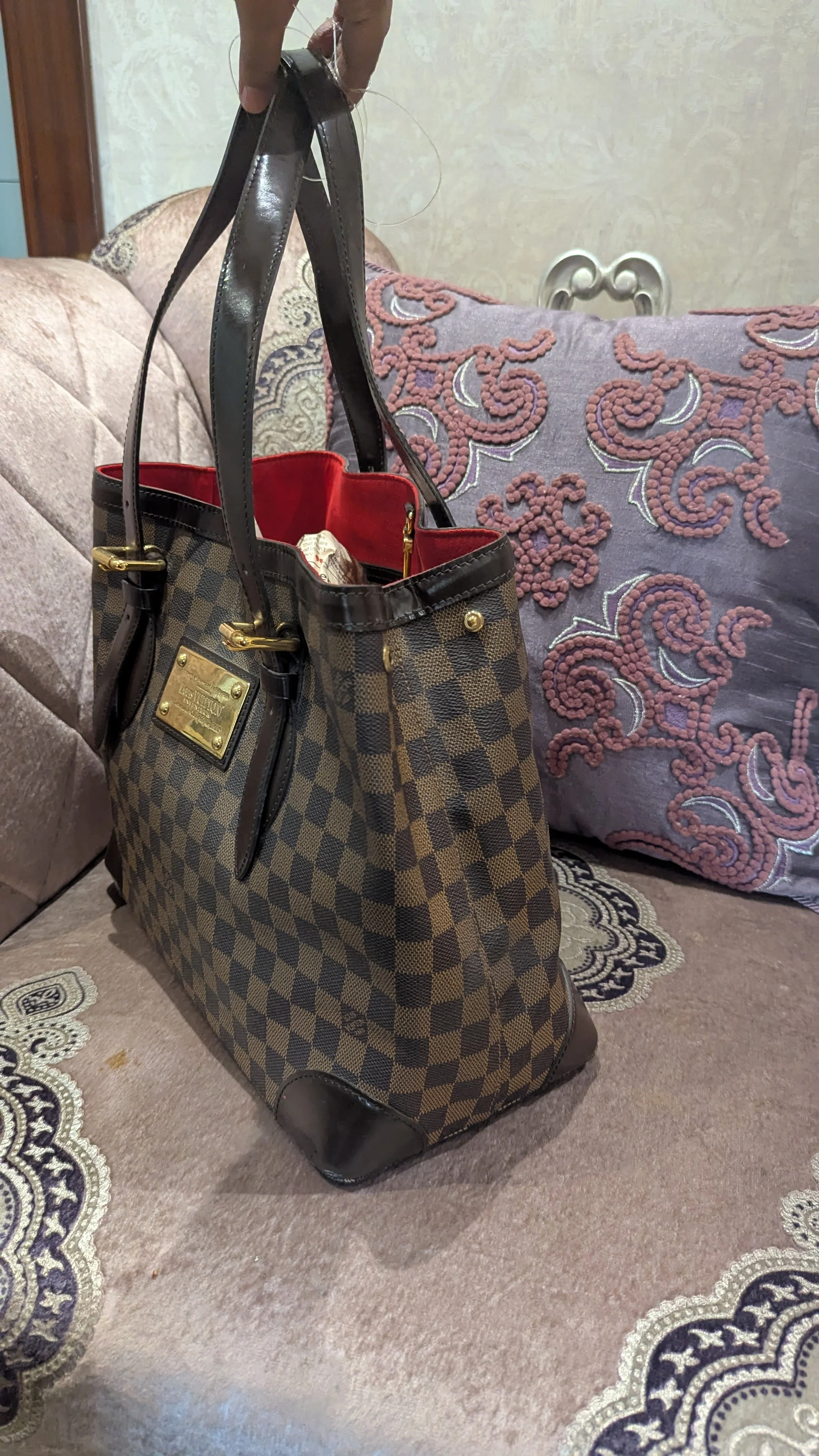 Louis Vuitton Damier Ebene Canvas Hampstead Bag - Image 5