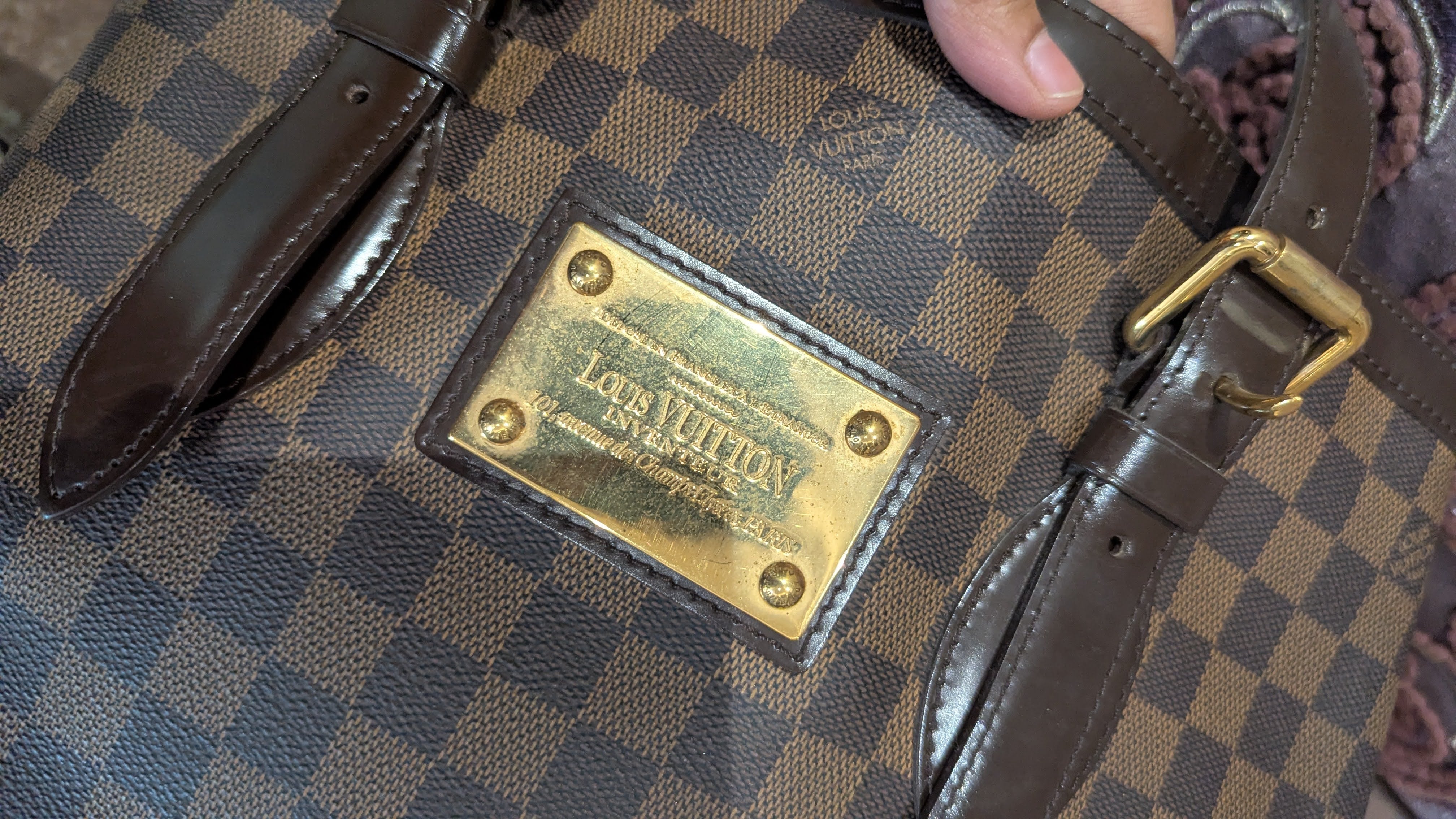 Louis Vuitton Damier Ebene Canvas Hampstead Bag - Image 7