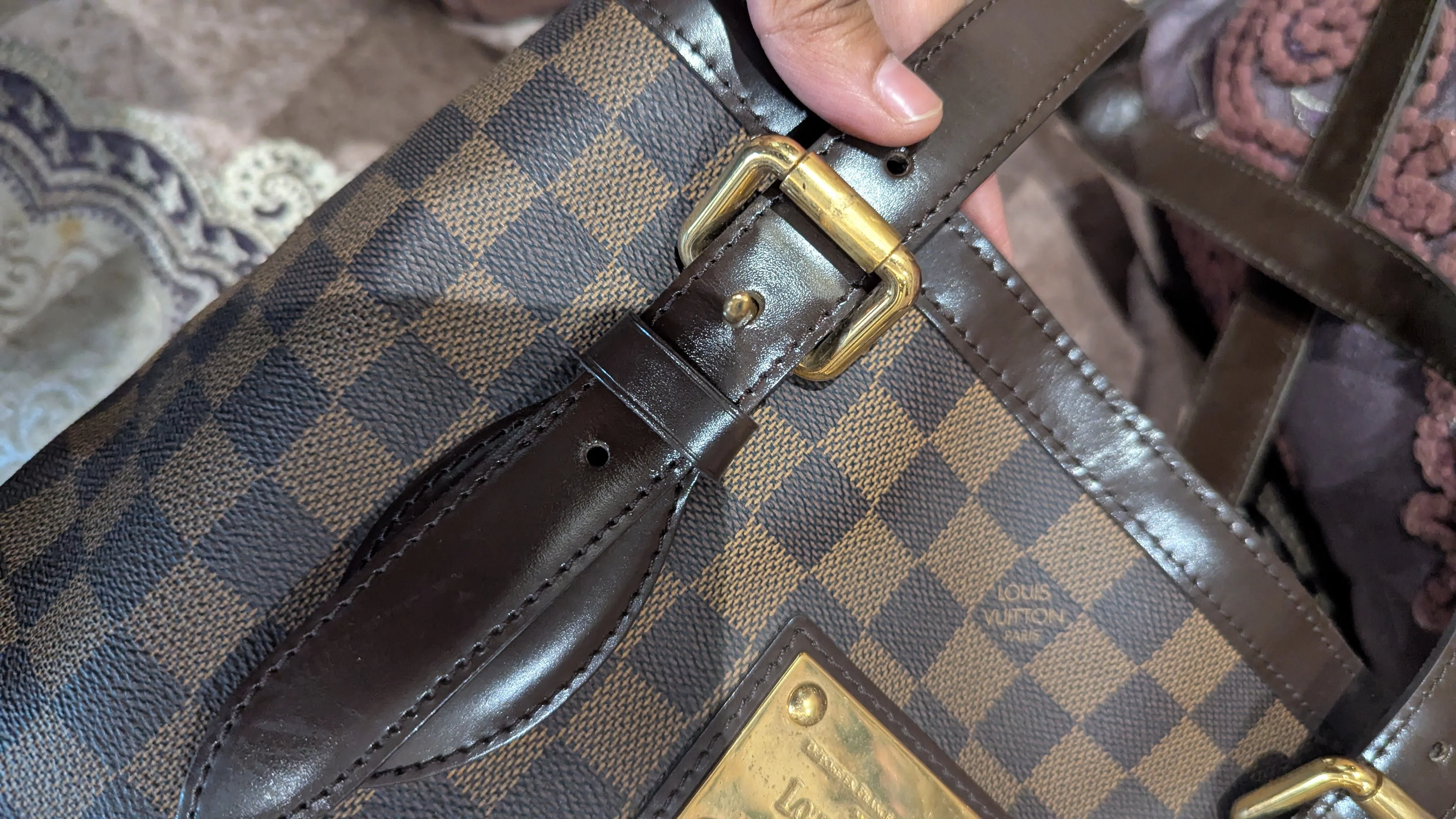 Louis Vuitton Damier Ebene Canvas Hampstead Bag - Image 8