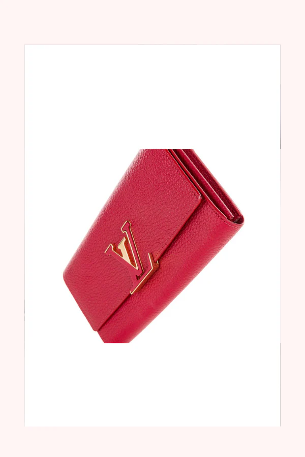 Louis Vuitton Red Leather Capucines Wallet - Image 2