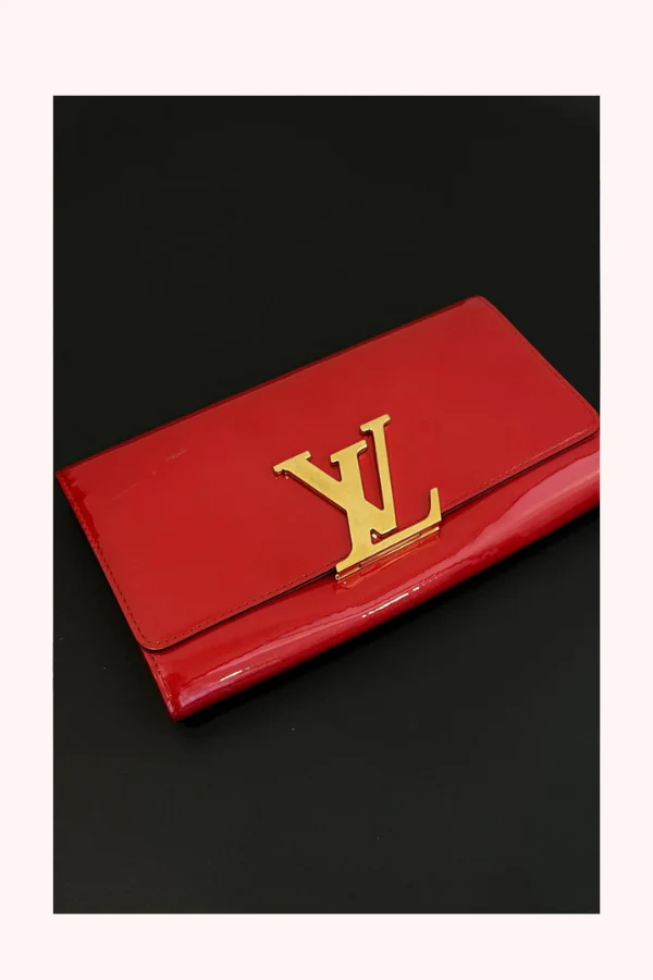 Louis Vuitton Red Louise Patent Leather Clutch - Image 2