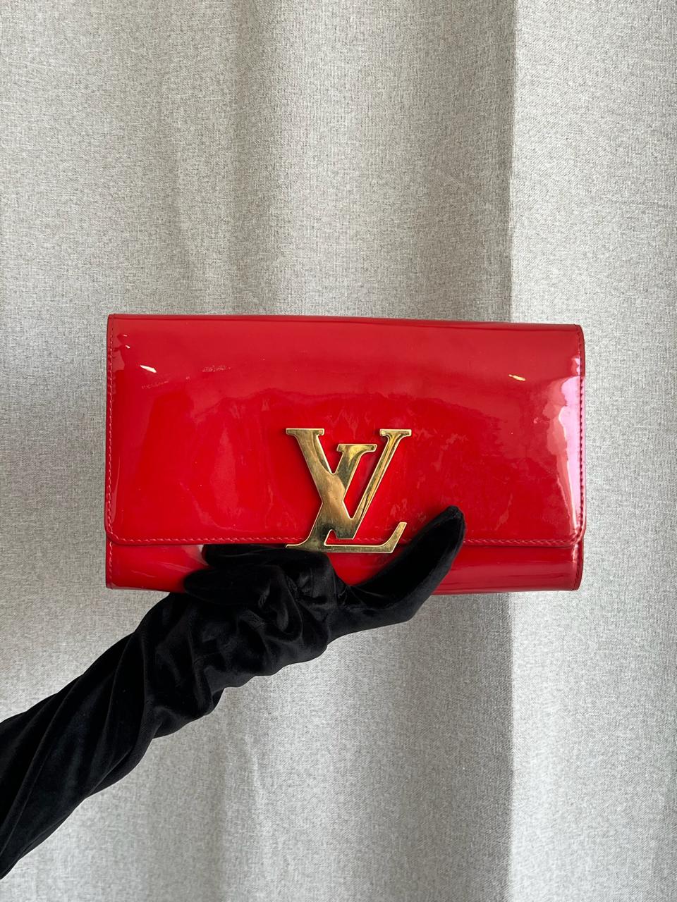 Louis Vuitton Red Louise Patent Leather Clutch - Image 5