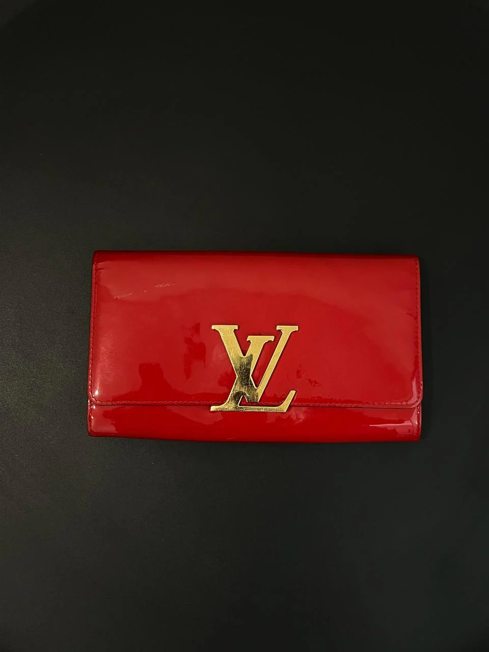 Louis Vuitton Red Louise Patent Leather Clutch - Image 6