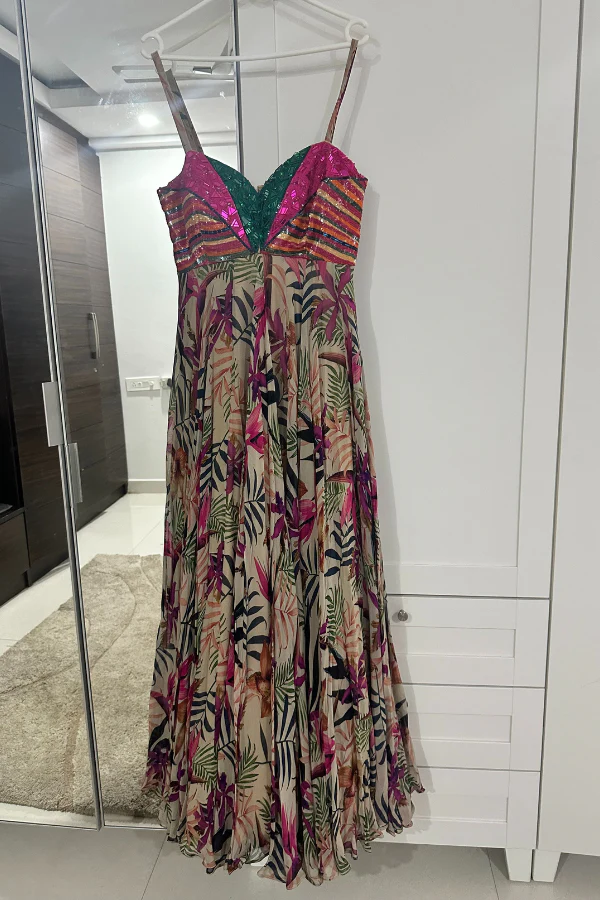 MAHIMA MAHAJAN Crinkle Printed Gown - Image 2