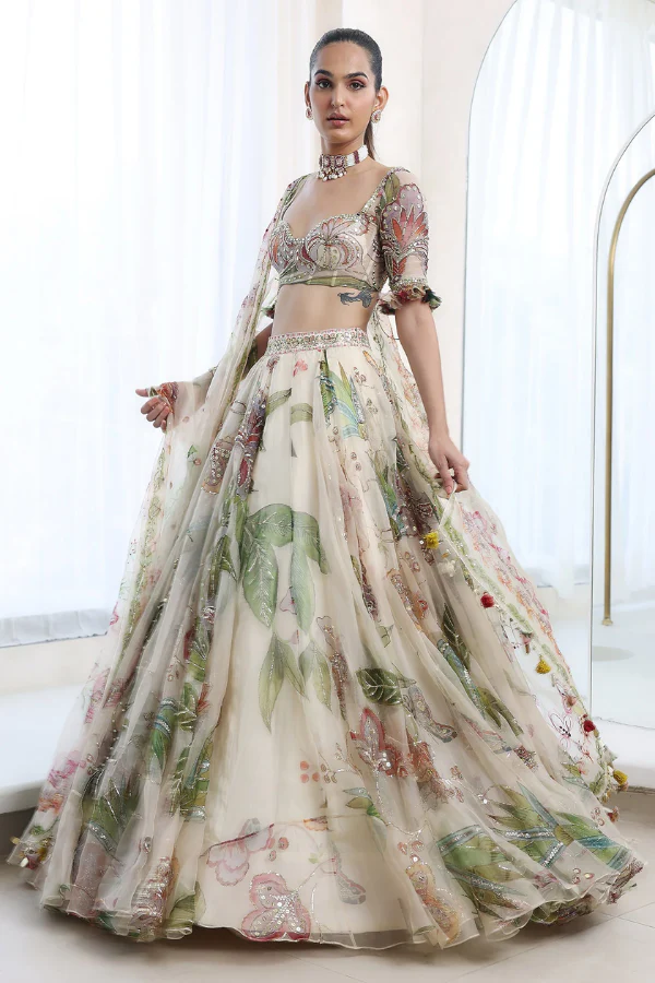 Mahima mahajan ivory organza lehenga - Image 2