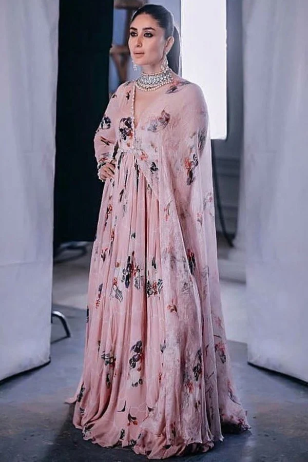 Mahima Mahajan Pink Printed Anarkali