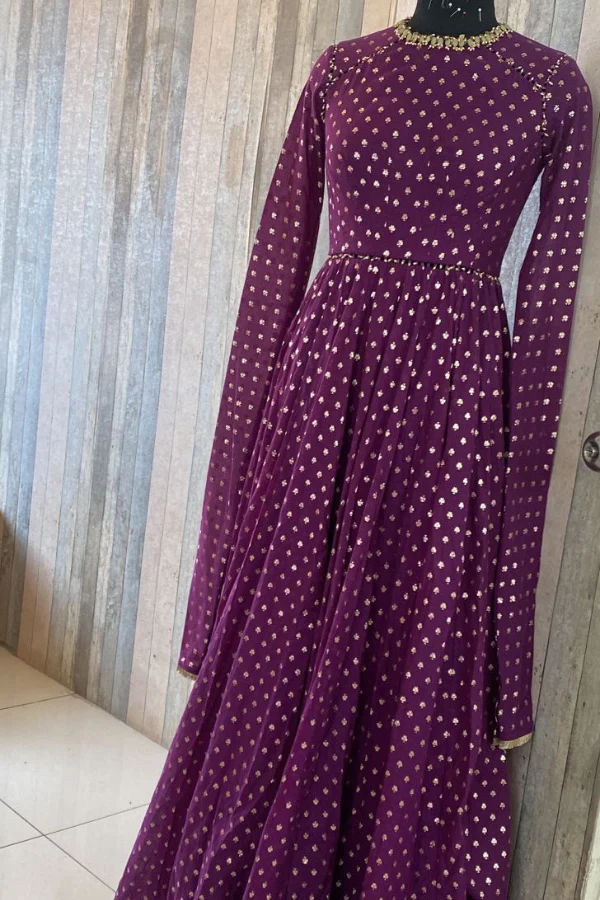 Mahima Mahajan purple banarsi Chanderi anarkali - Image 4