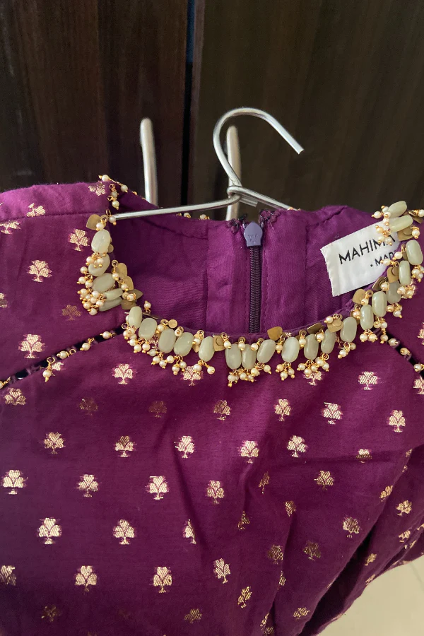 Mahima Mahajan purple banarsi Chanderi anarkali - Image 5