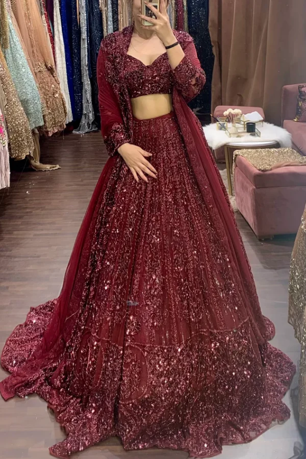 Mahogany Lehenga set