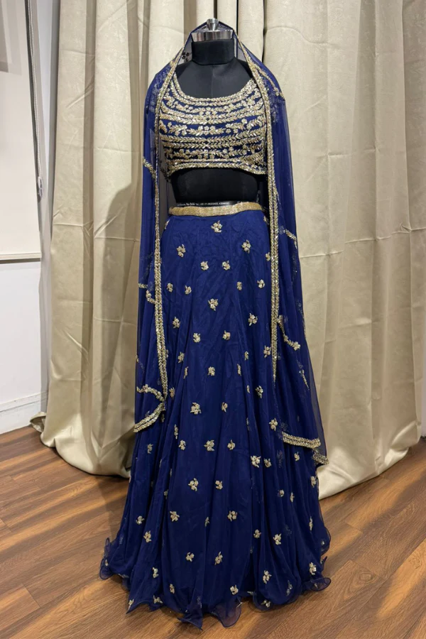 Malasa blue embroidered lehenga set