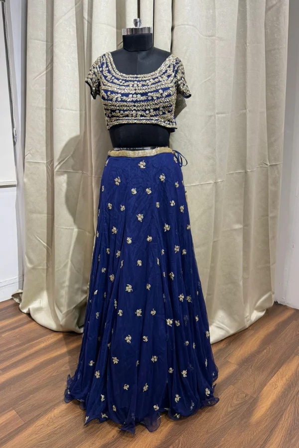 Malasa blue embroidered lehenga set - Image 2