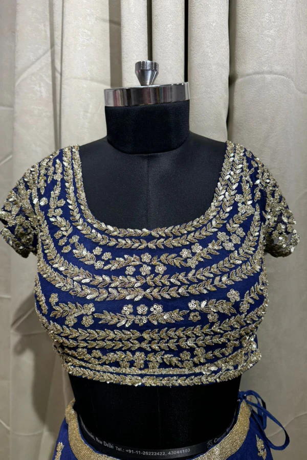 Malasa blue embroidered lehenga set - Image 3