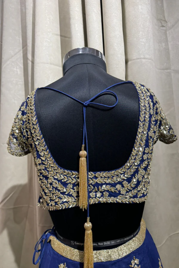 Malasa blue embroidered lehenga set - Image 4