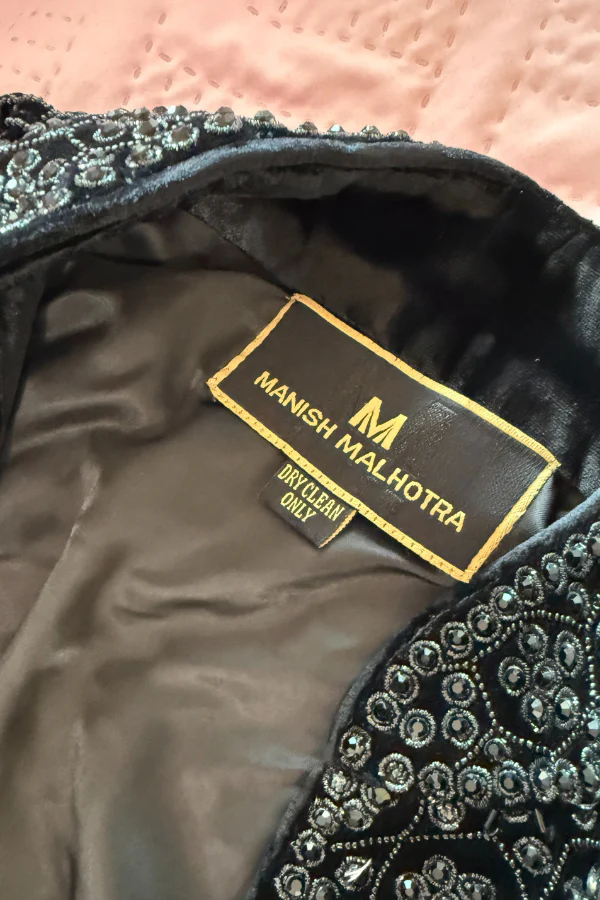 Manish Malhotra Black Embellished Sherwani Set - Image 3