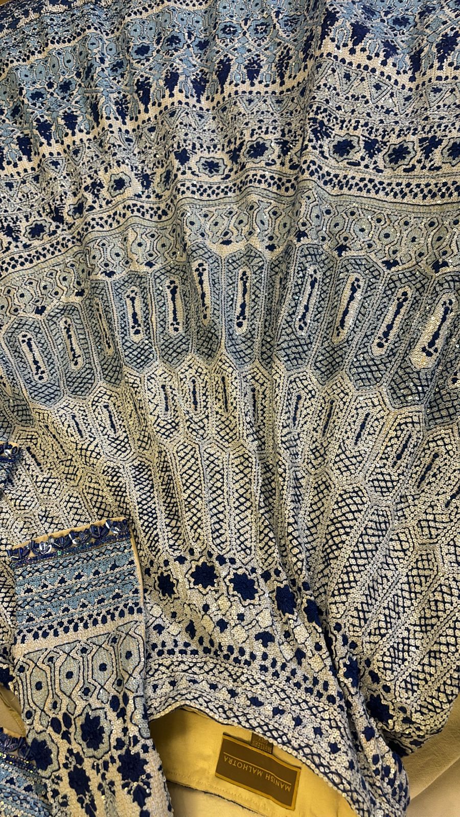 Manish Malhotra Blue Embroidered Lehenga Set - Image 6