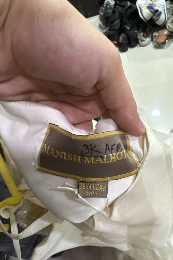 MANISH MALHOTRA ivory layered lehenga set - Image 5