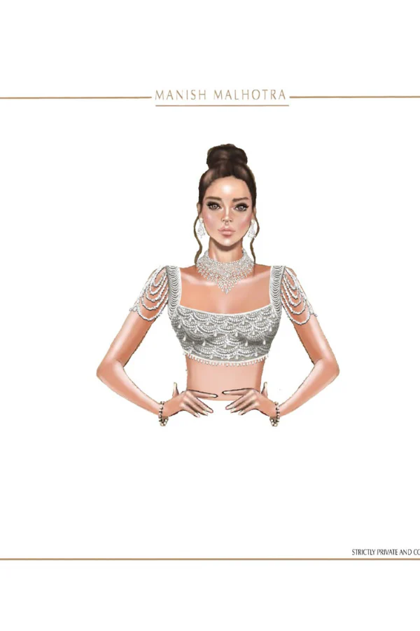 Manish malhotra mauve & ivory lehenga set - Image 4