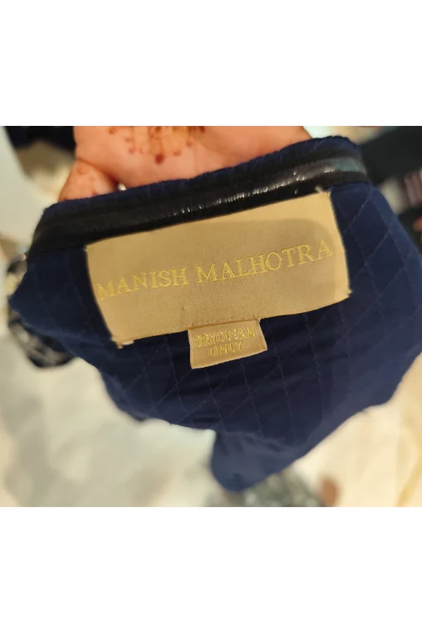 Manish Malhotra Midnight Blue Embellished Lehenga Set - Image 5