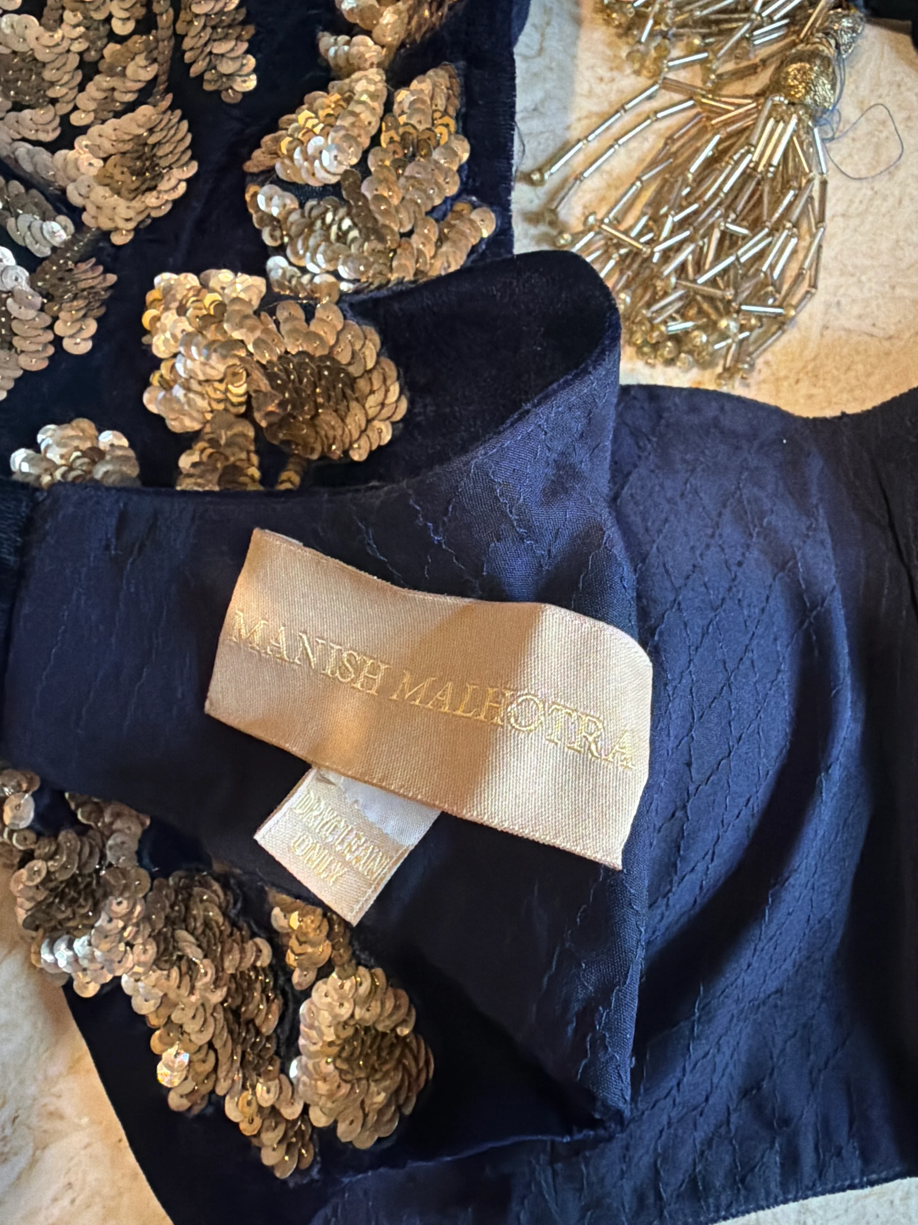 Manish Malhotra Midnight Blue Embroidered Lehenga Set - Image 5