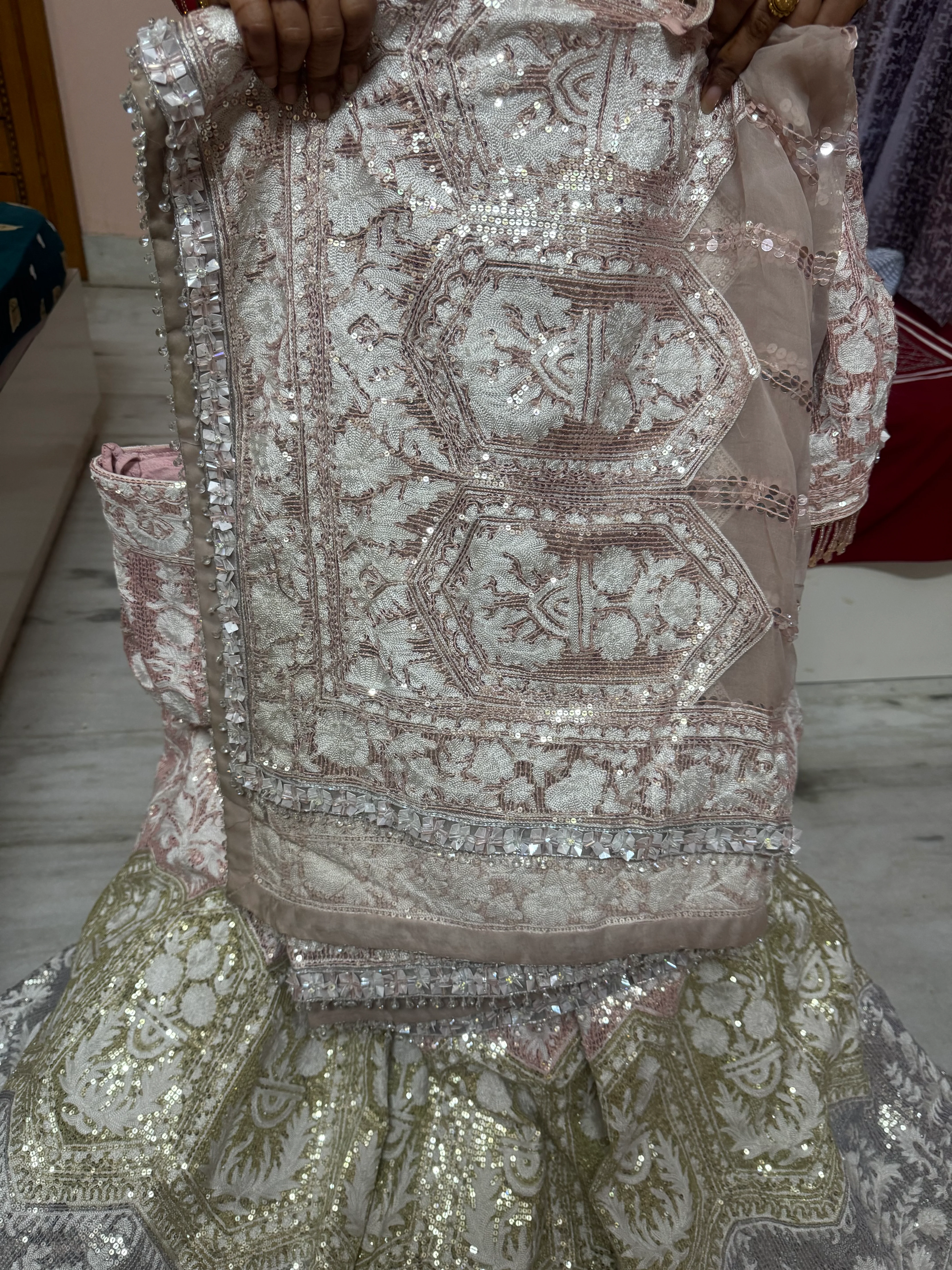 Manish Malhotra Pastel Embroidered Lehenga Set - Image 4