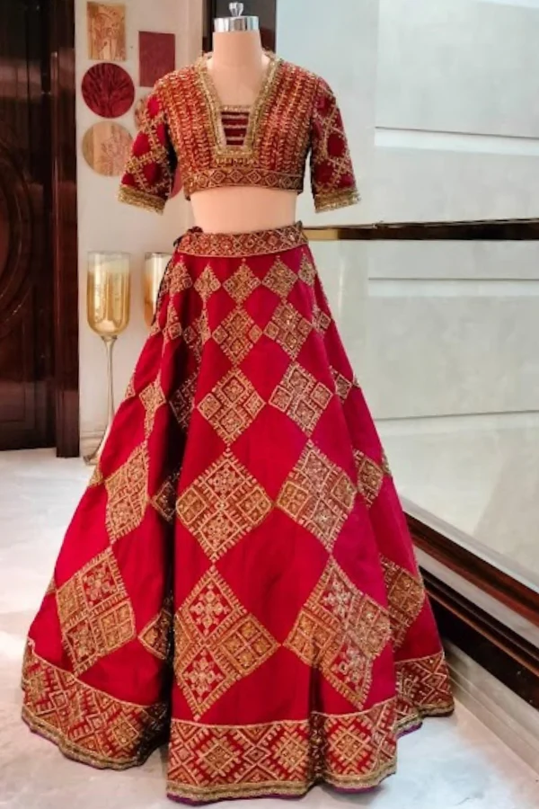 Manish Malhotra Red Embroidered Lehenga Set - Image 3
