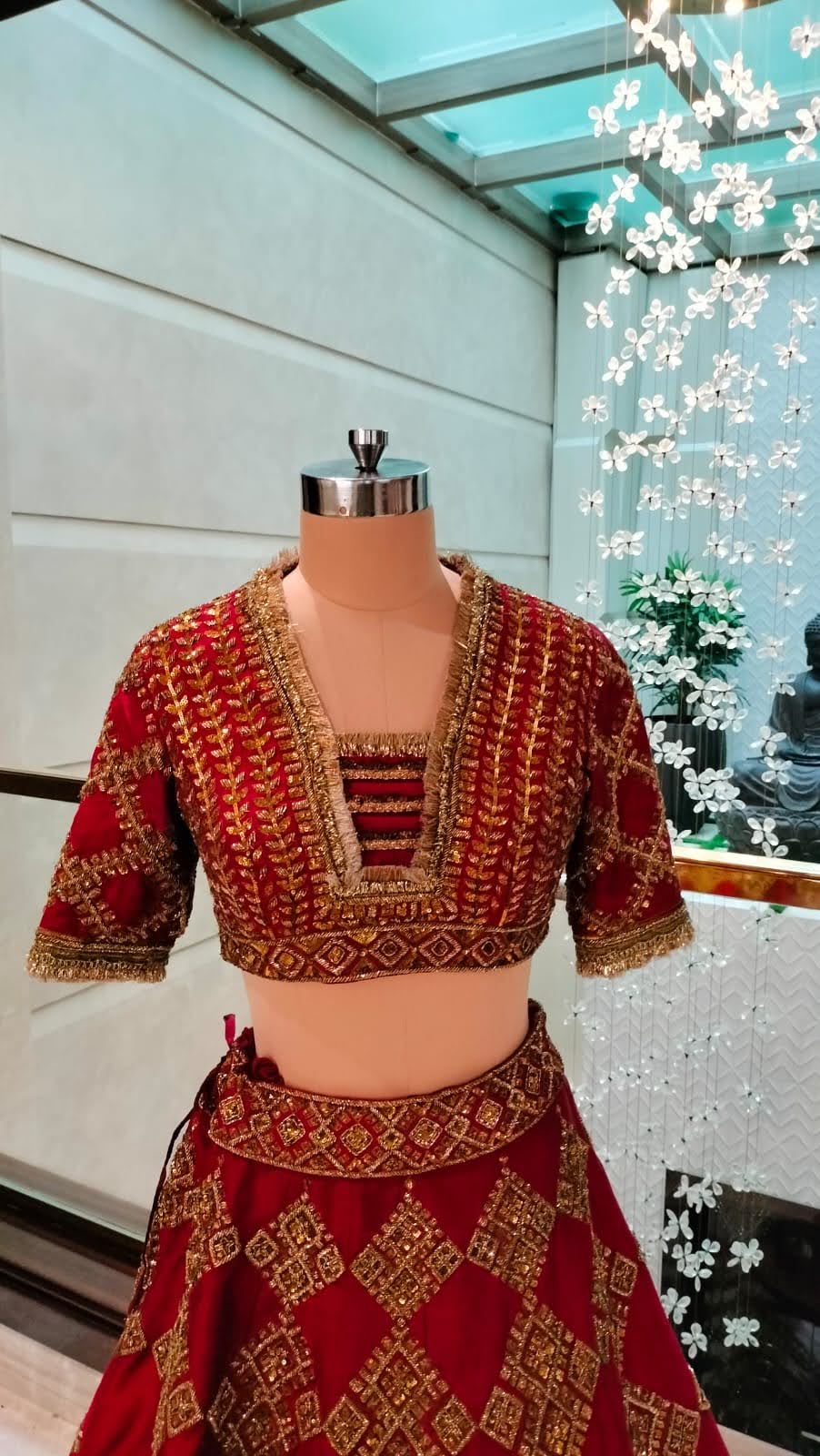 Manish Malhotra Red Embroidered Lehenga Set - Image 5