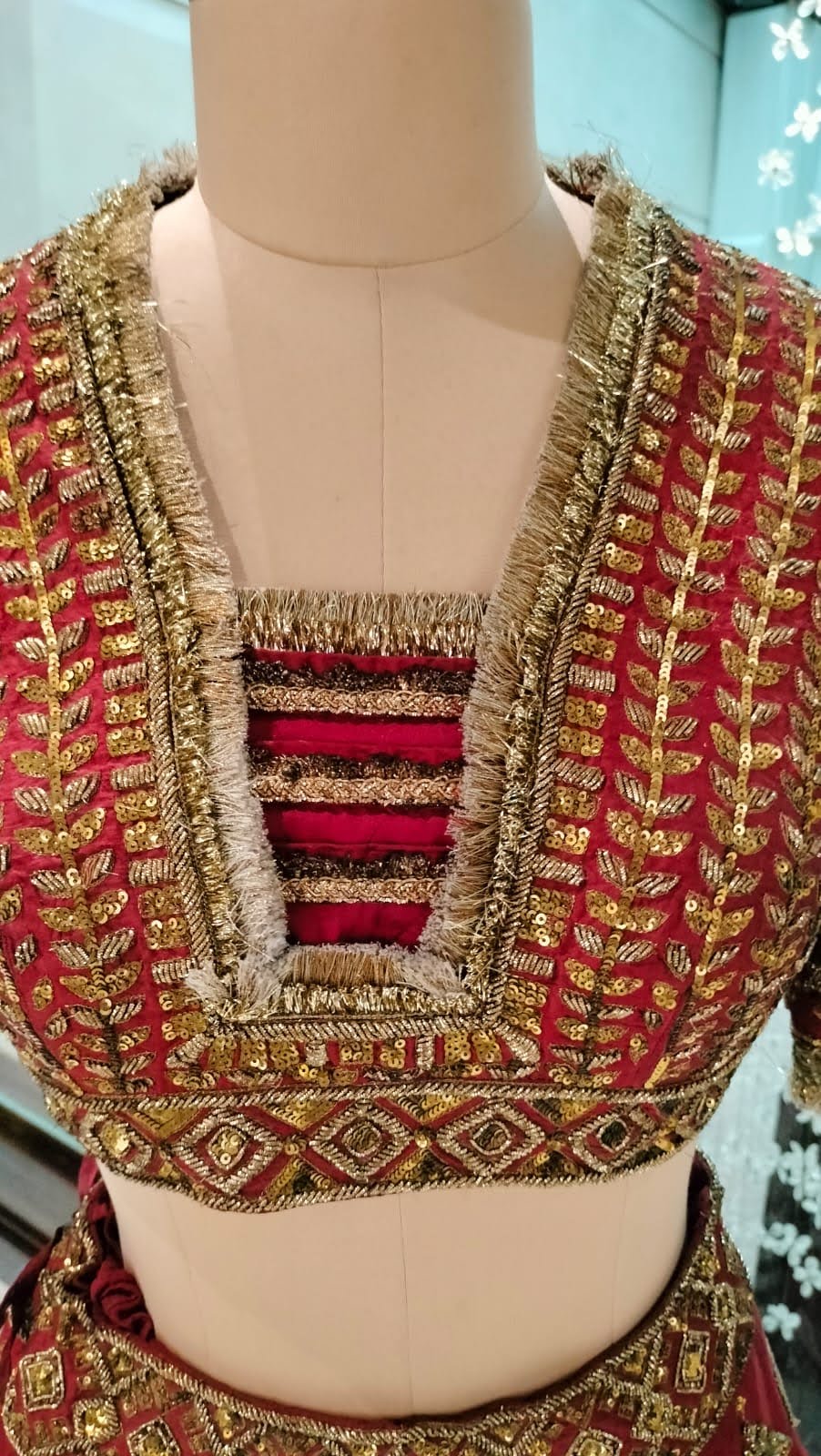 Manish Malhotra Red Embroidered Lehenga Set - Image 6