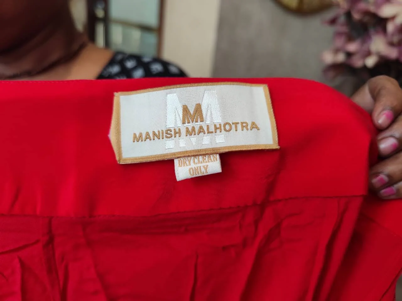 Manish Malhotra Red Sequin Saree Set - Image 8