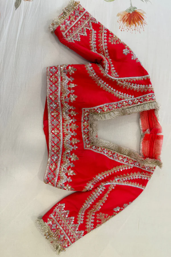 Manish Malhotra Scarlet Red Bridal Lehenga Set - Image 3