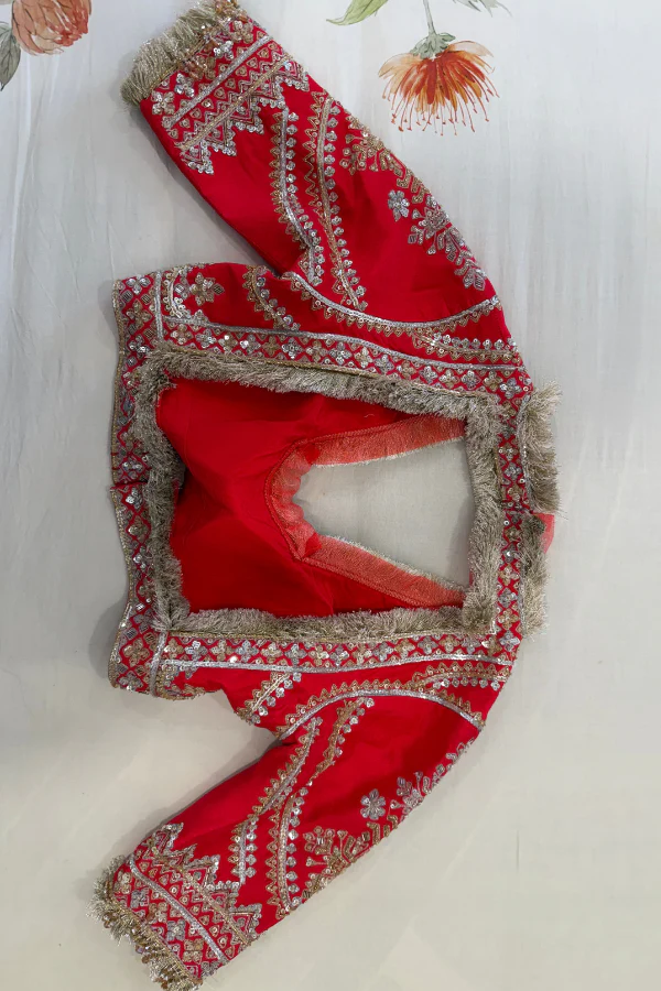 Manish Malhotra Scarlet Red Bridal Lehenga Set - Image 4