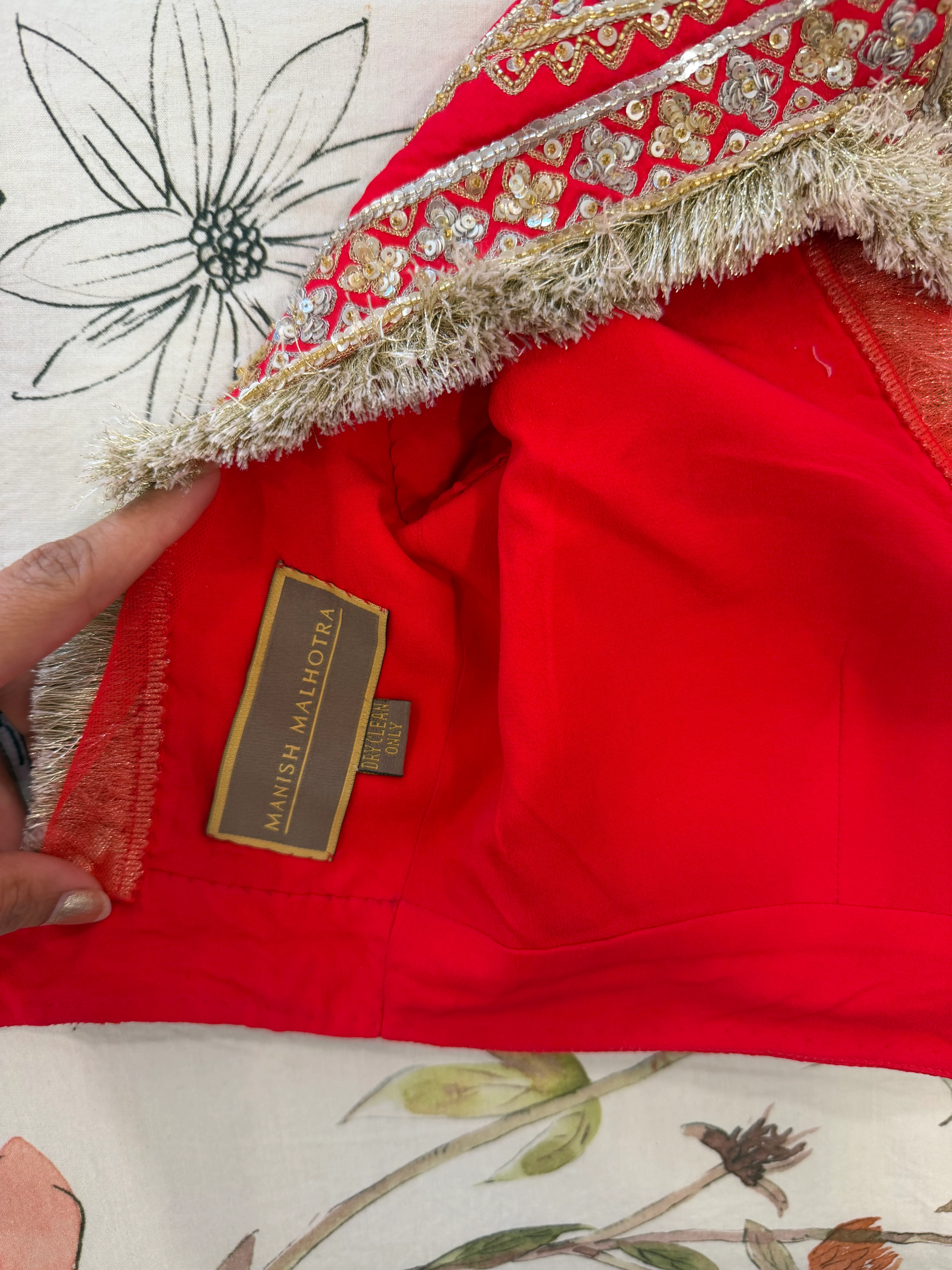 Manish Malhotra Scarlet Red Bridal Lehenga Set - Image 8