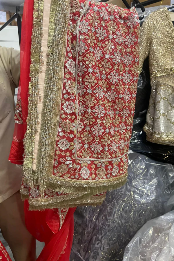 Manish Malhotra scarlet red lehenga - Image 4