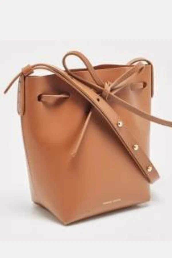 Mansur Gavriel Brown Leather Mini Bucket Bag - Image 2