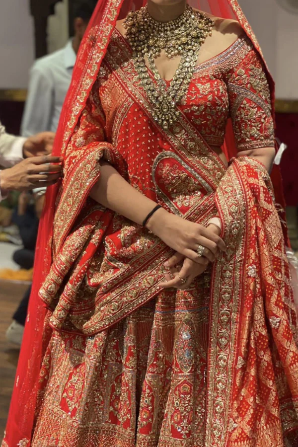 Marwar couture red bridal lehenga - Image 3