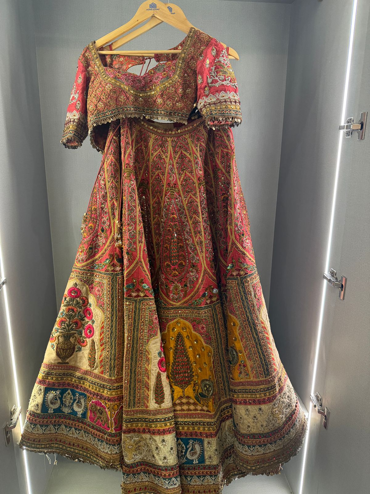 Marwar Couture Red & Multicolour Bridal Lehenga Set - Image 5