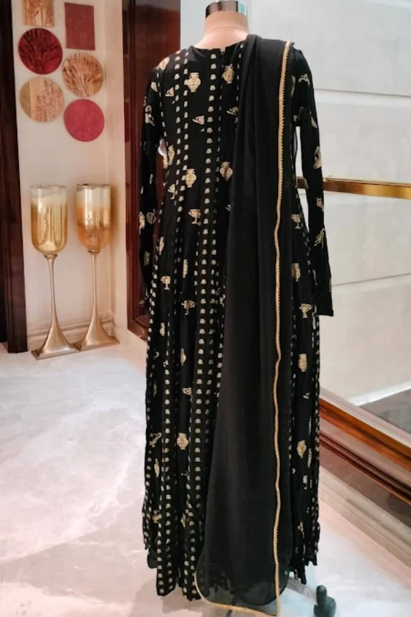 Masaba Black Gold Potters Touch Anarkali Set - Image 3