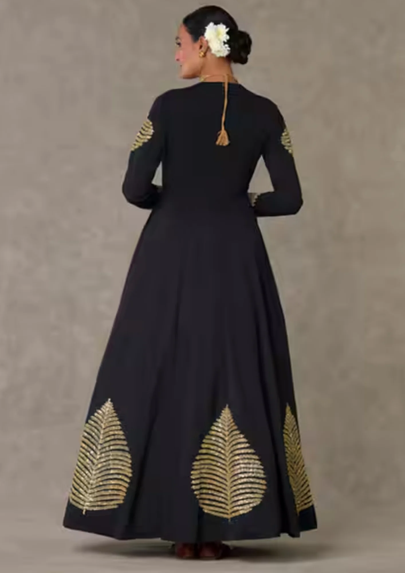 Masaba Black Kashmiri Leaf Gown - Image 2