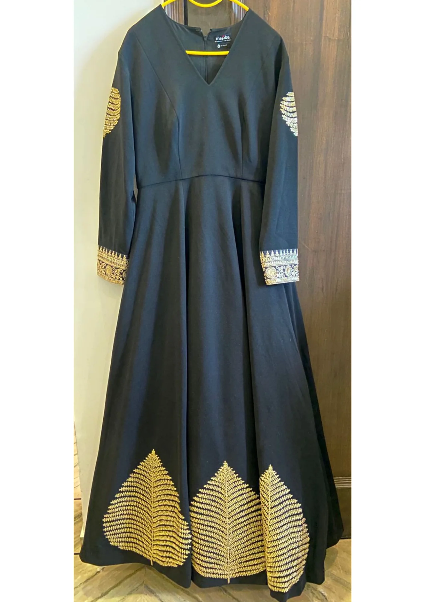 Masaba Black Kashmiri Leaf Gown - Image 3
