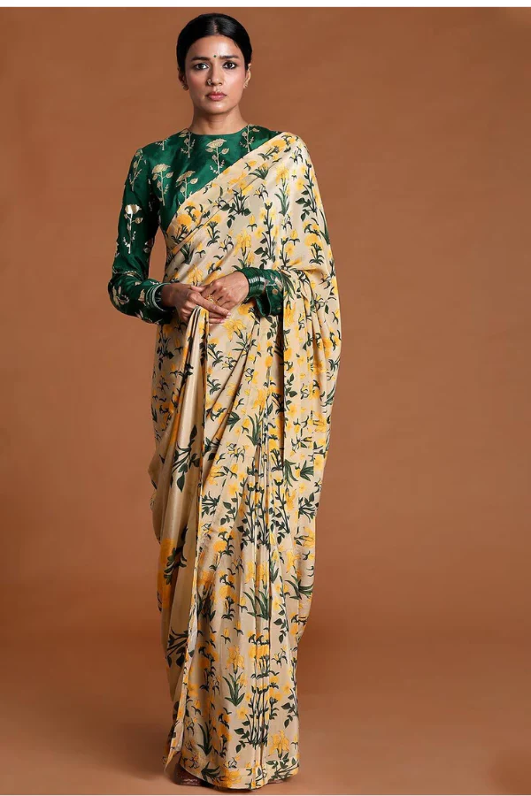 MASABA Floral Print Saree - Image 2
