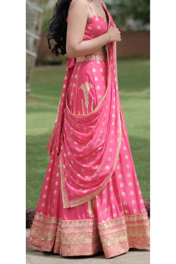 Masaba Pink Whispering Lily Lehenga Set - Image 4
