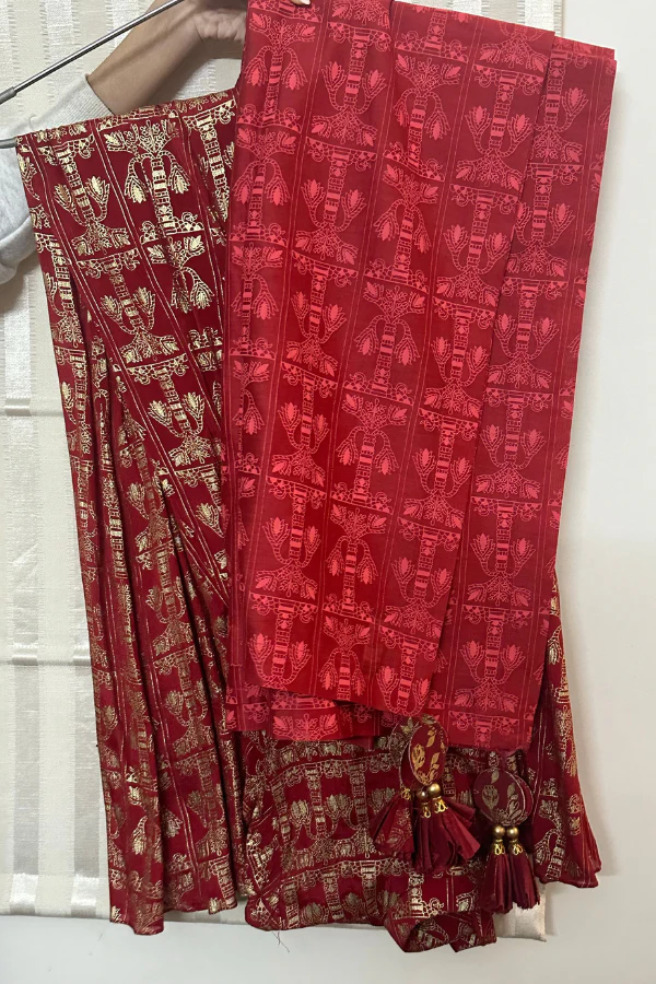 Masaba Scarlet Chanderi Anarkali Set - Image 4