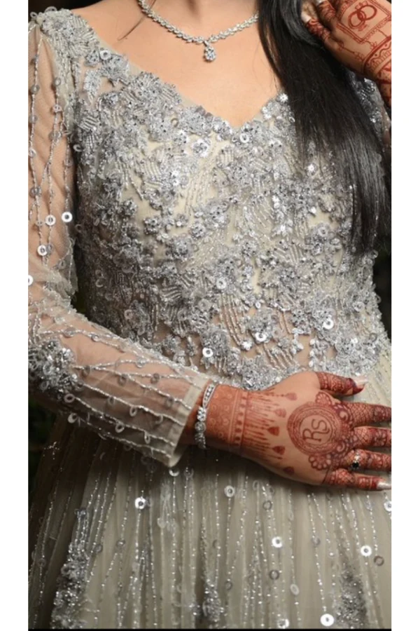 Masumi mewawalla grey embellished gown - Image 2