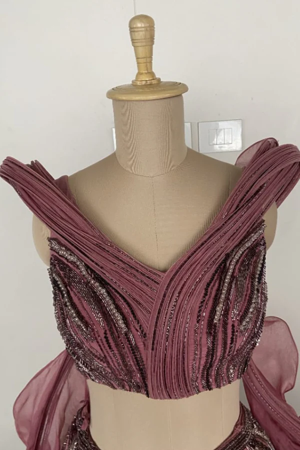 Mauve Cascade lehenga set - Image 3