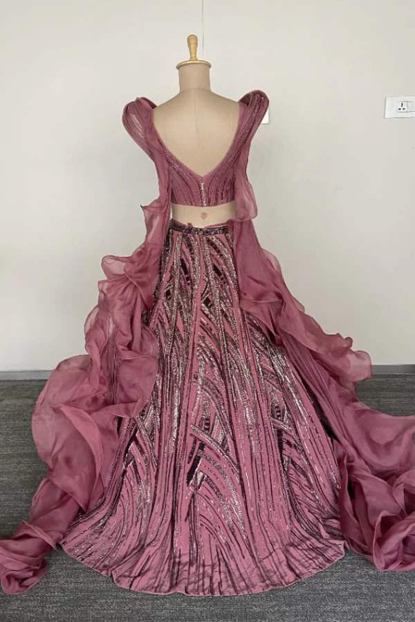 Mauve Cascade lehenga set - Image 5