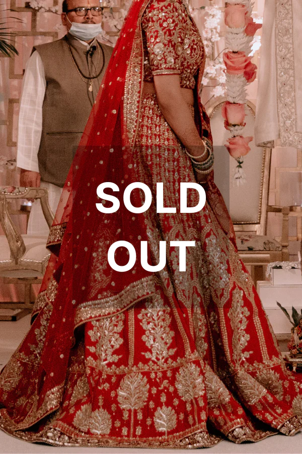 Megha Jigar Red embroidered lehenga